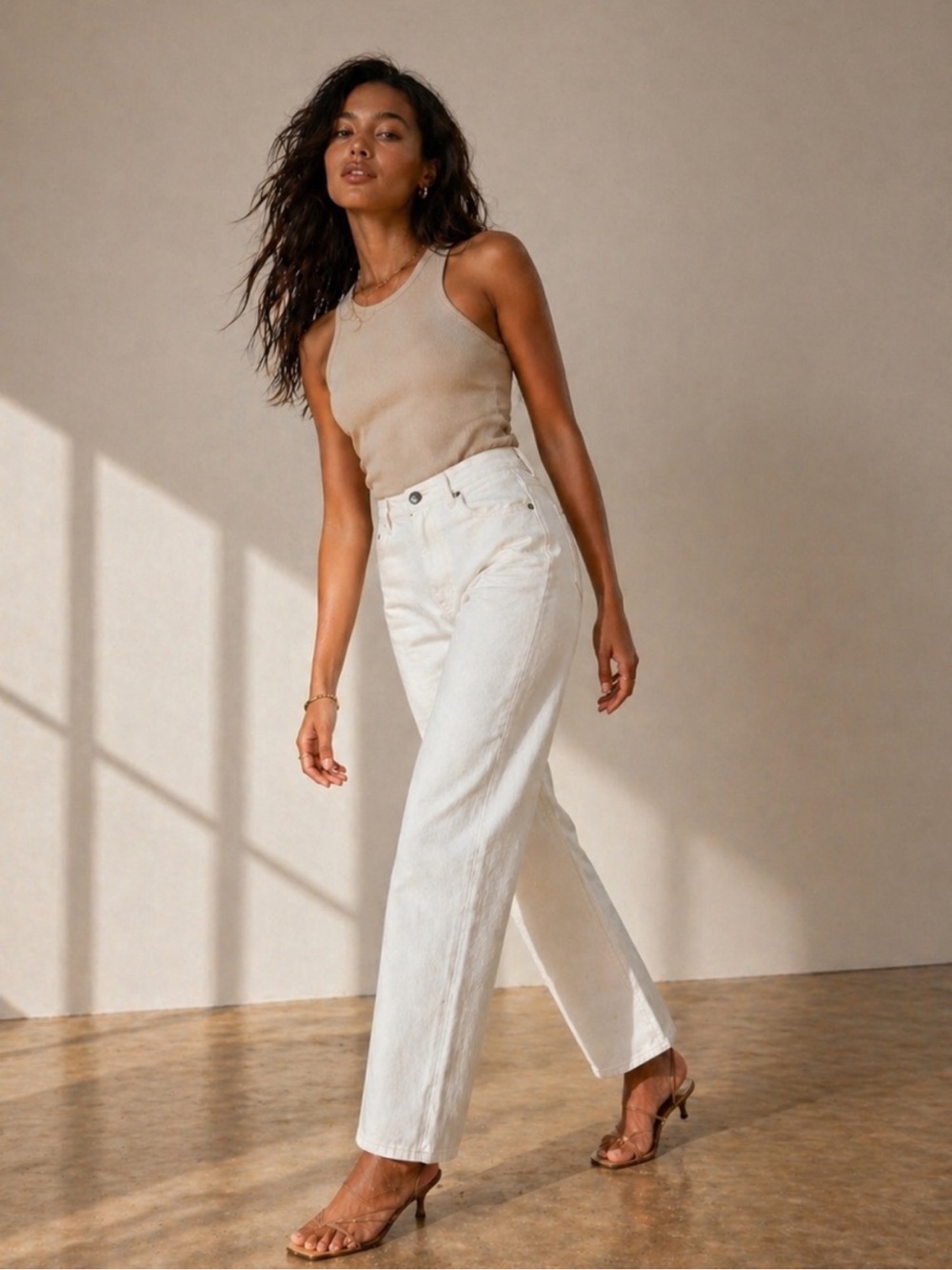RAILS Topanga High Rise Straight Jeans Light Ivory Size 25
